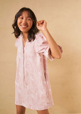 A Model Wearing Multicolor Organic Cotton The Purple Reef organic cotton dress, curated by Only Ethikal